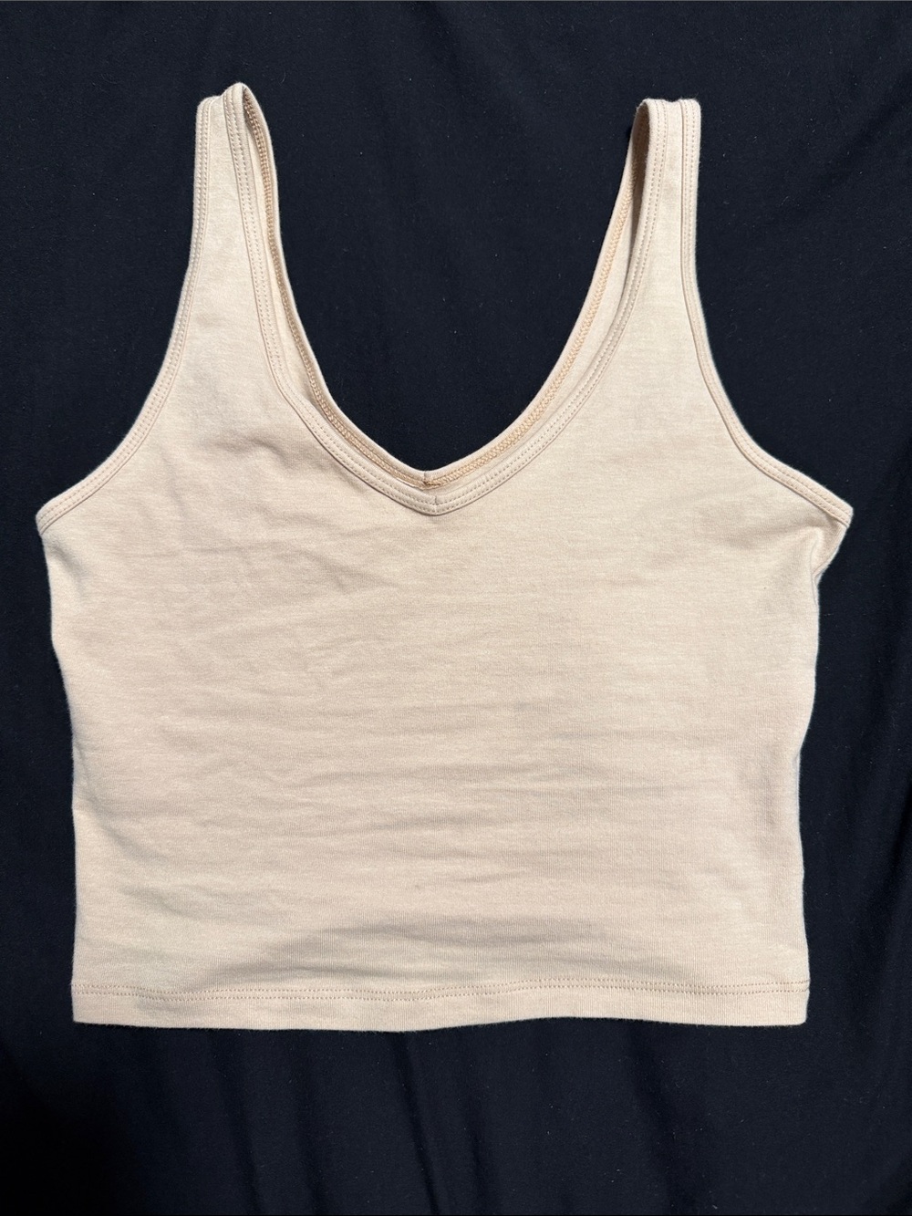Hollister Cream V-Neck Crop Tank Size XS